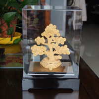 招財進寶 搖錢樹絨紗金立體擺件定做 金銀立體擺件