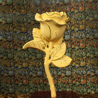 玫瑰花 絨沙金工藝擺件 純金純銀定制 金銀立體擺件