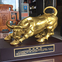 北京昭衍華爾街銅牛_銅擺件 純銀擺件 立體擺件
