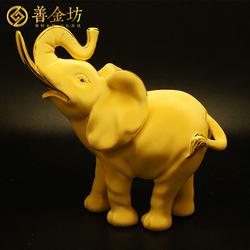 河南白象食品純金立體擺件_絨沙金擺件定制 純銀擺件定制 立體擺件定制 員工福利