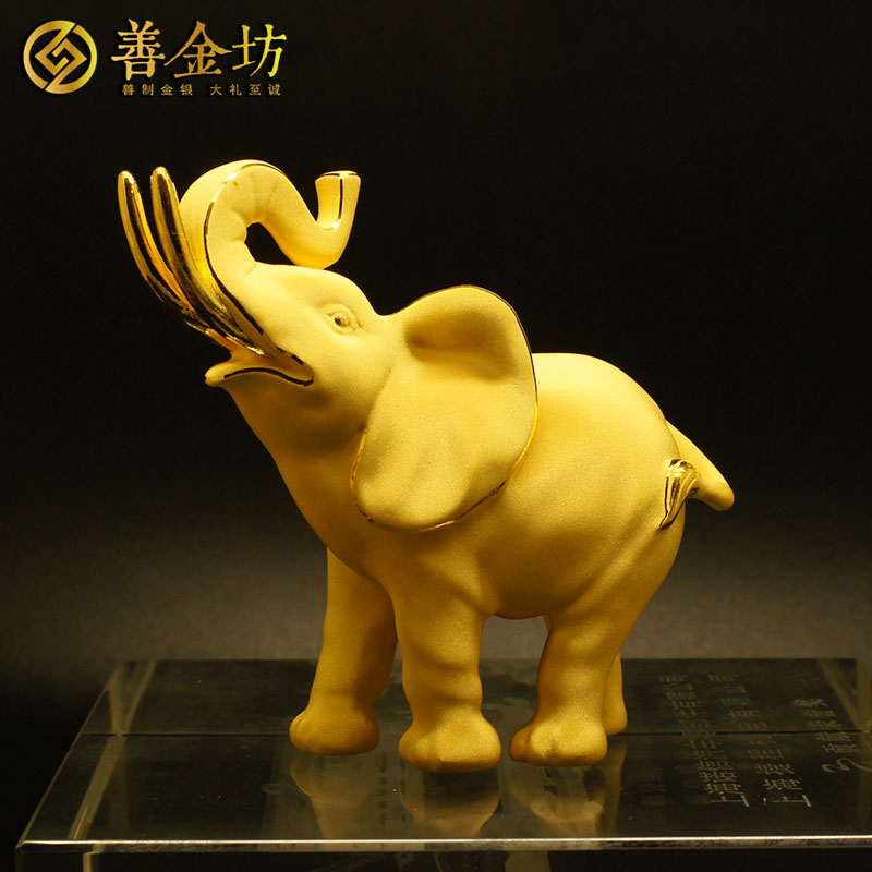 河南白象食品純金立體擺件_絨沙金擺件定制 純銀擺件定制 立體擺件定制 員工福利