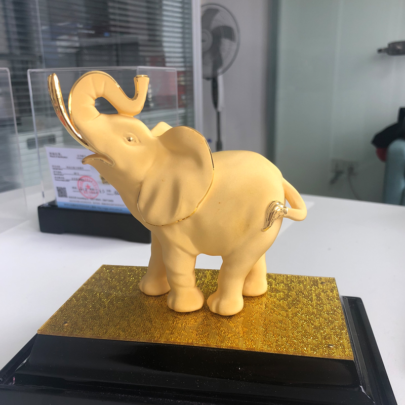 河南白象食品純金立體擺件_絨沙金擺件定制 純銀擺件定制 立體擺件定制 員工福利