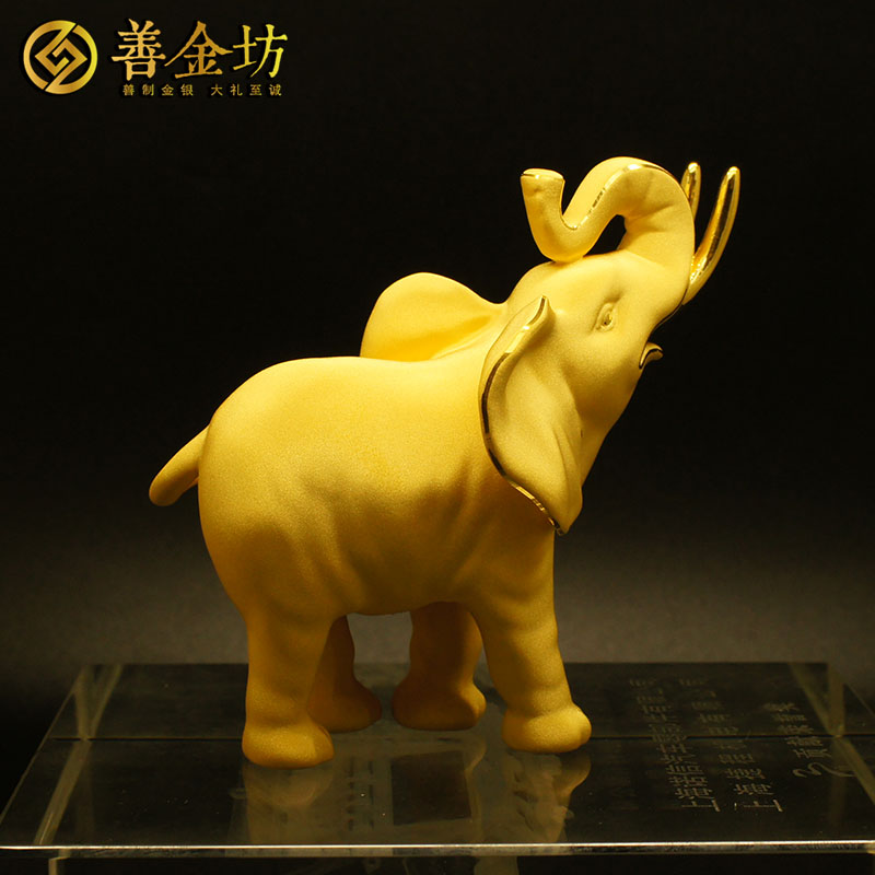 河南白象食品純金立體擺件_絨沙金擺件定制 純銀擺件定制 立體擺件定制 員工福利