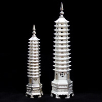 內蒙古文昌塔純銀立體擺件 純銀擺件定制 立體擺件定制 員工福利