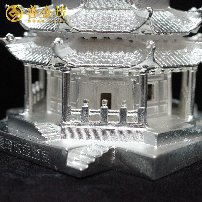 內(nèi)蒙古文昌塔純銀立體擺件 純銀擺件定制 立體擺件定制 員工福利