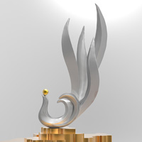 3D立體金屬工藝品擺件工程建筑擺件金屬獎杯來圖來樣定做立體工藝