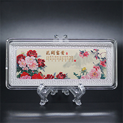四川奇石緣100克彩色紀(jì)念銀條_ 紀(jì)念銀條制作 紀(jì)念章制作 定制紀(jì)念銀幣 定制銀條