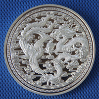 百年好合銀章_ 銀幣制作 紀(jì)念幣制作 紀(jì)念章制作 制作紀(jì)念幣 定做銀幣 高浮雕 結(jié)婚祝壽