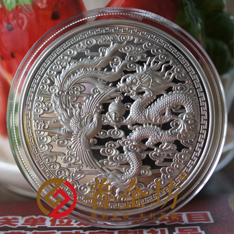 百年好合銀章_ 銀幣制作 紀(jì)念幣制作 紀(jì)念章制作 制作紀(jì)念幣 定做銀幣 高浮雕 結(jié)婚祝壽