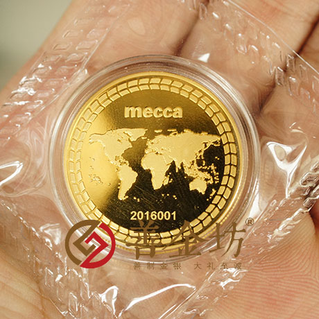 上海麥加20克純金紀(jì)念章_ 金幣制作 紀(jì)念幣制作 制作紀(jì)念幣 定做紀(jì)念幣 定做金幣 制作金幣 紀(jì)念幣定制 會(huì)議表彰 員工福利
