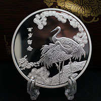 四川省祝壽銀章40克_ 紀念章制作 銀章制作 定做銀章 結婚祝壽