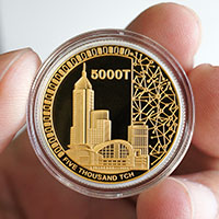 浙江鑲金紀念章銀10克鑲2克金_ 銀章定制 紀念章制作 定做紀念章