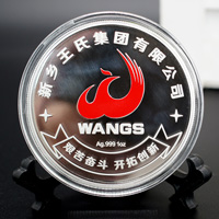 河南新鄉(xiāng)王氏集團(tuán)成立20周年定制銀質(zhì)紀(jì)念章1盎司_ 定做紀(jì)念章 定制紀(jì)念章 銀章定制
