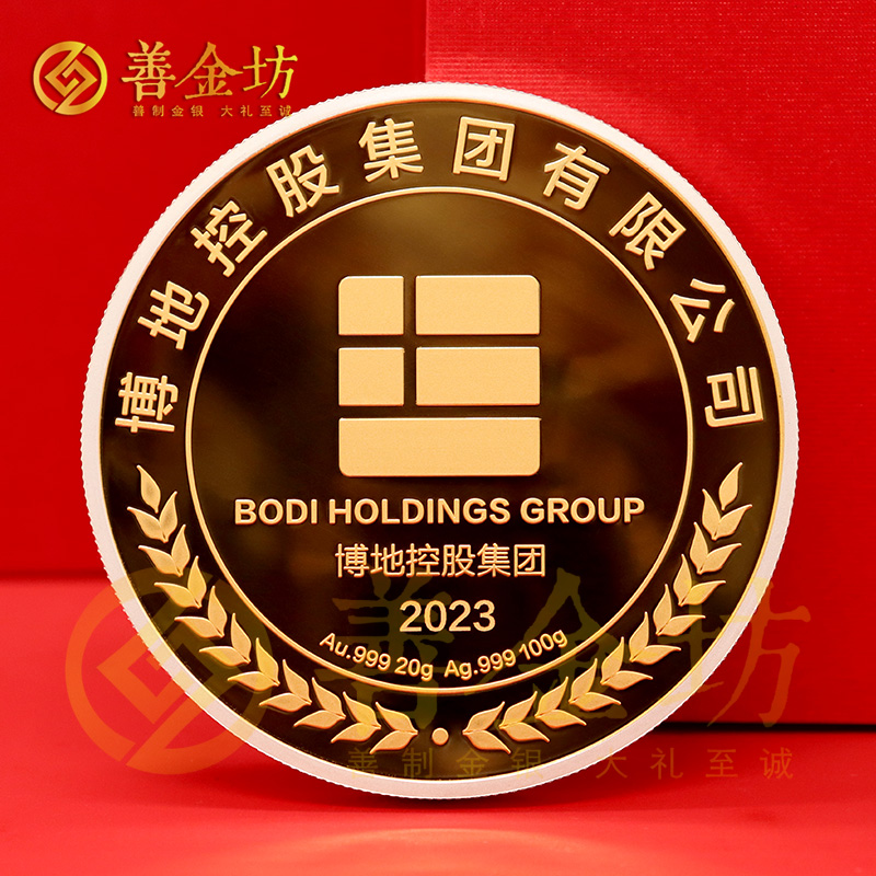 浙江杭州博地控股工齡紀(jì)念章_ 銀章制作 紀(jì)念章制作 紀(jì)念章定制 金銀章定制 激光