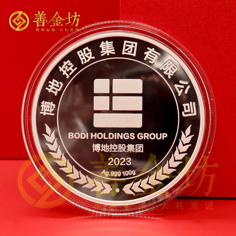 浙江杭州博地控股工齡紀(jì)念章_ 銀章制作 紀(jì)念章制作 紀(jì)念章定制 金銀章定制 激光