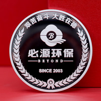 江蘇必源環(huán)保20周年定制純銀紀念章_ 銀幣定制 定制銀幣 紀念銀幣定制