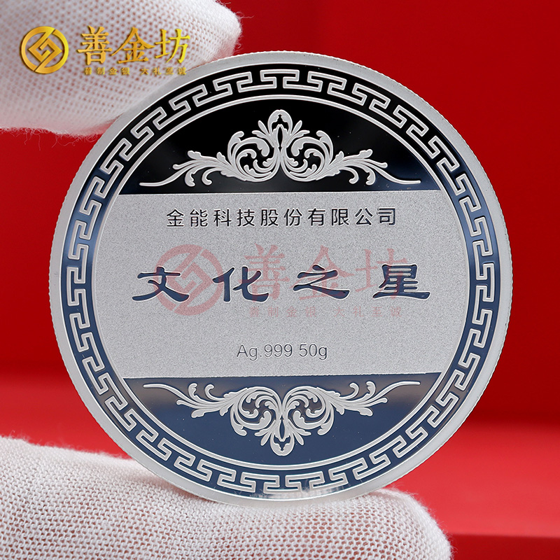 山東金能科技文化之星獎(jiǎng)?wù)露ㄖ芲 定做銀章 金銀章定制 紀(jì)念章定制廠家 員工福利